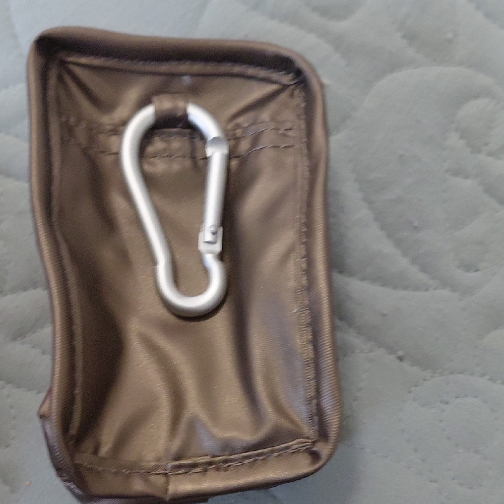Shiny Brown Mini Keychain Bag